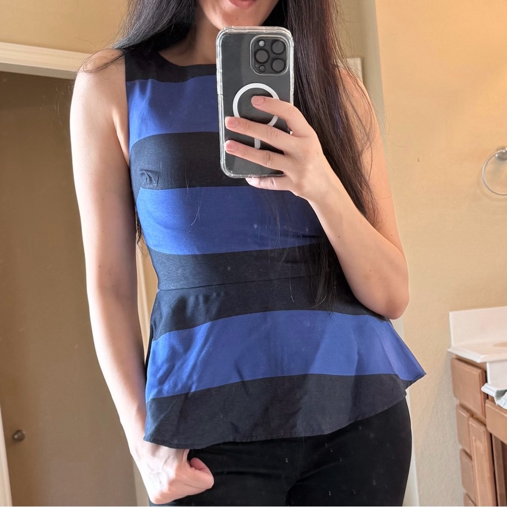 Banana Republic Blue and Black Women's Top